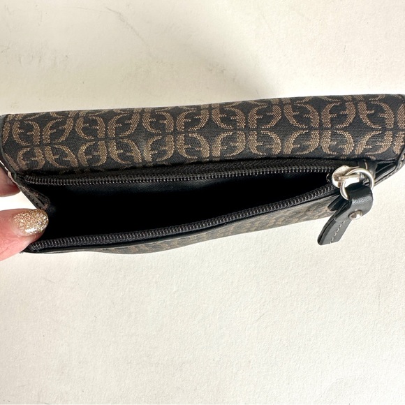 FOSSIL MONOGRAM CANVAS LEATHER CROSSBODY/SHOULDER TRAVEL BAG W/MATCHING WALLET - Picture 11 of 16